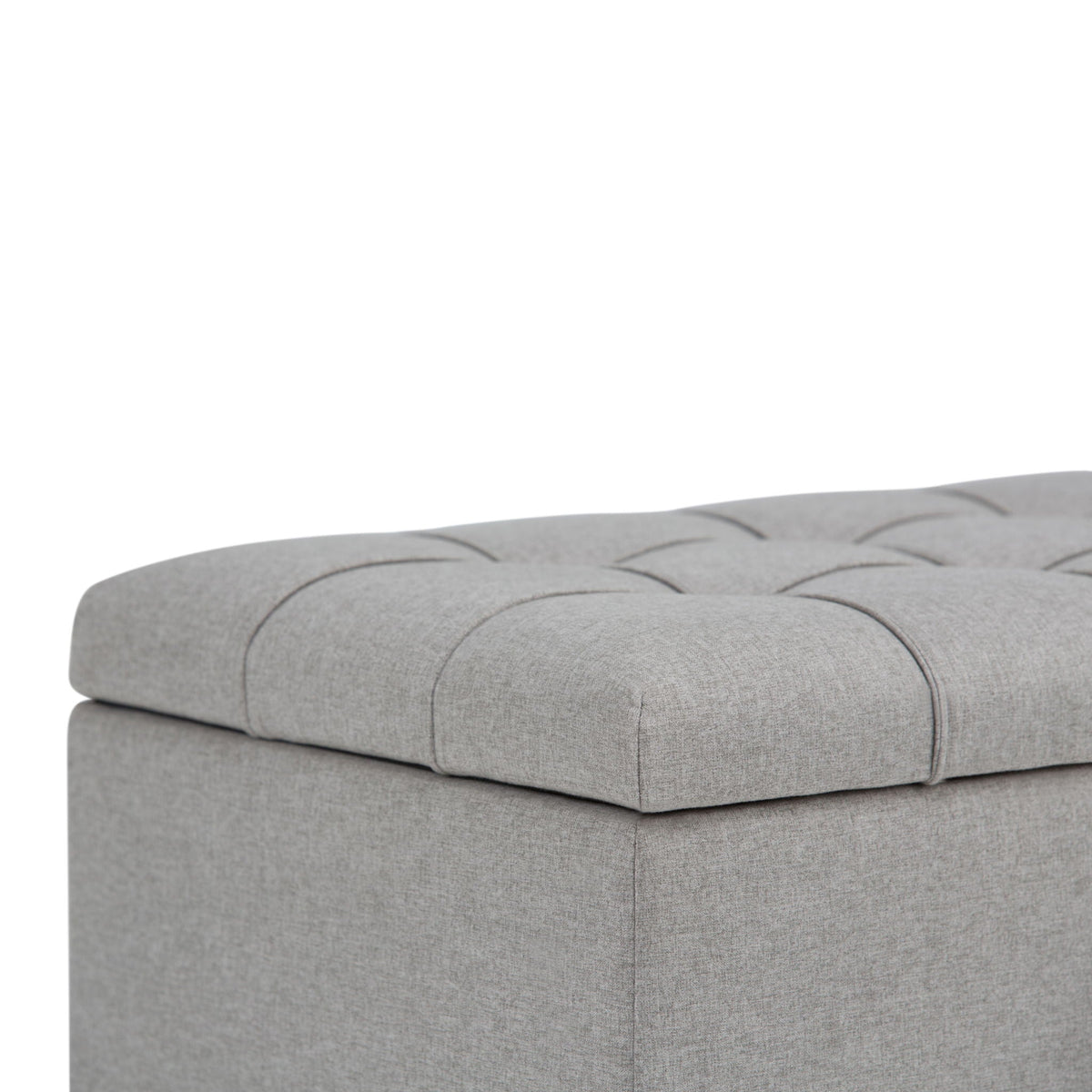 Upholstered Storage Ottoman Bench with Safety Hinge - Multiple Colors