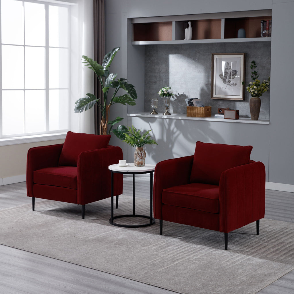 Accent Chair with Removable Pillow - Dark Green or Dark Red