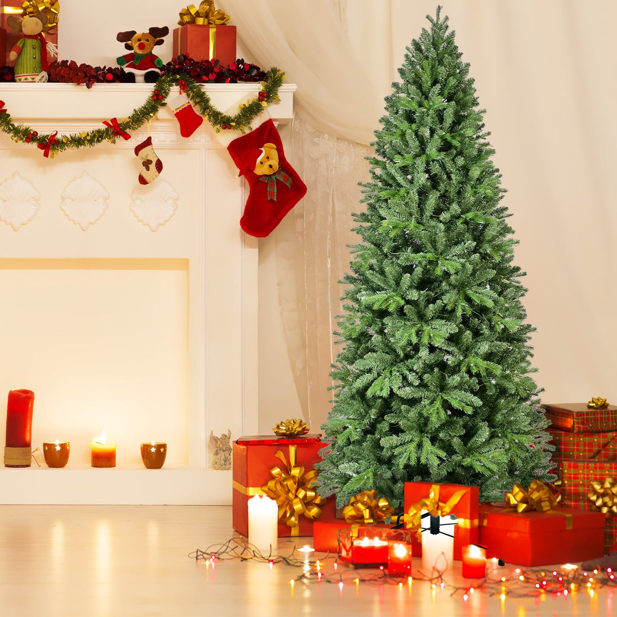 6FT Christmas Tree with 1032 PE+PVC Tips - Green