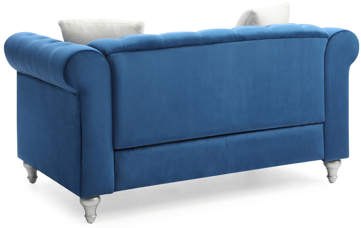 Contemporary Loveseat with Jeweled Tufted Design - Multiple Colors