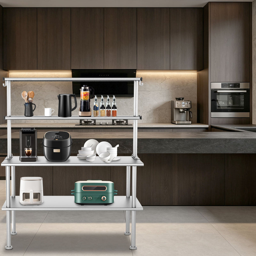 Stainless Steel Adjustable Kitchen Shelf with Adjustable Design - 60 Inch