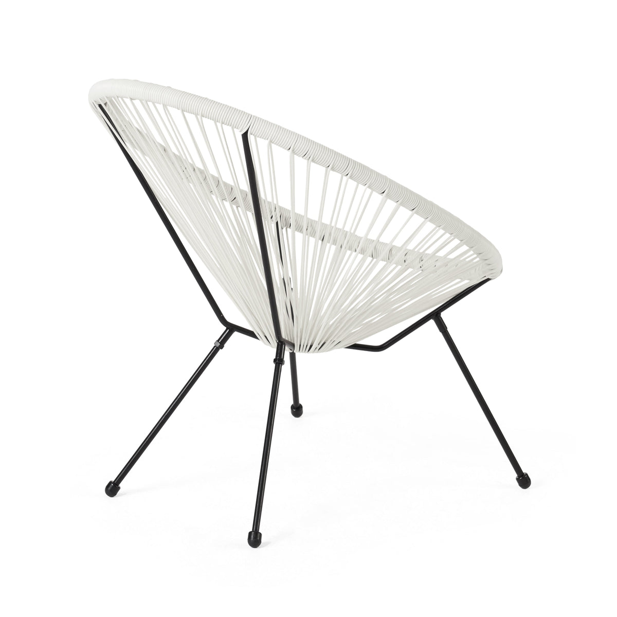 Anson Chair Set of 2 Patio Seating with Steel Frame and PE Rattan - White