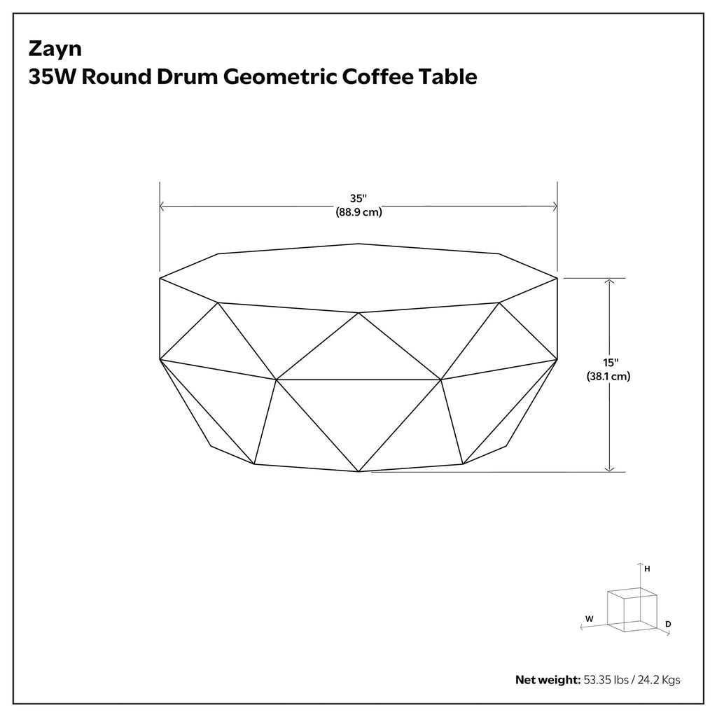 Zayn Coffee Table with Geometric Design