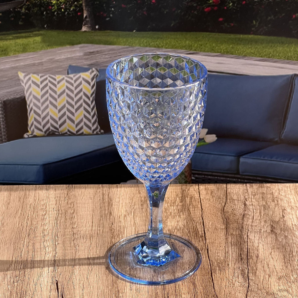 Diamond Cut Plastic Wine Glasses (Set of 4)