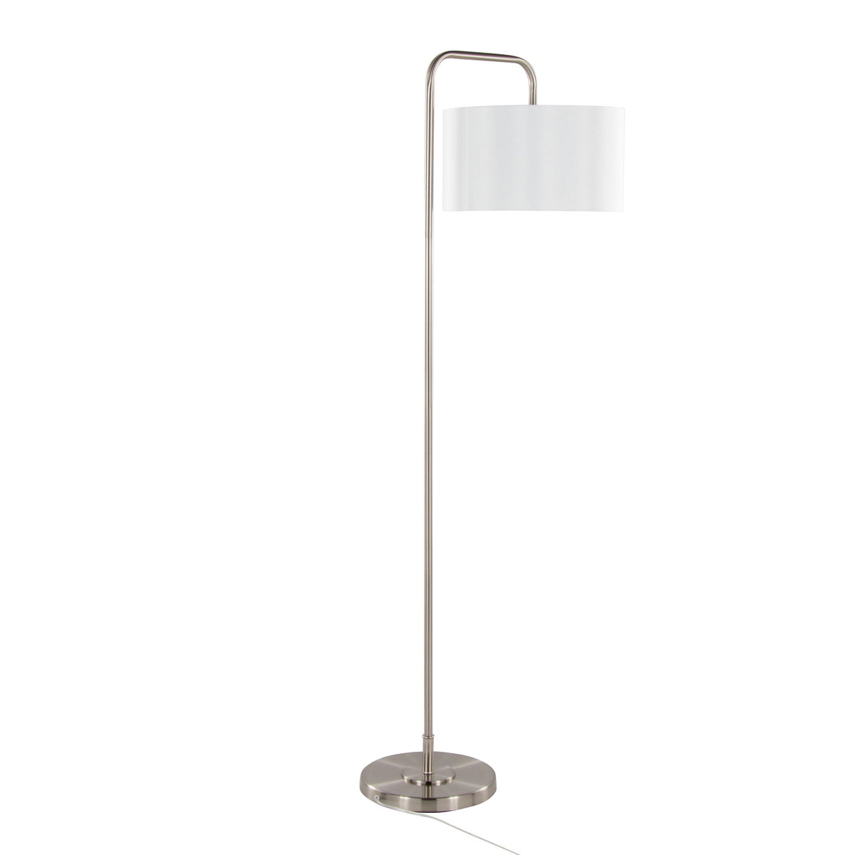 Contemporary Floor Lamp with Drum Shade - Black, Pearl Silver, Gold