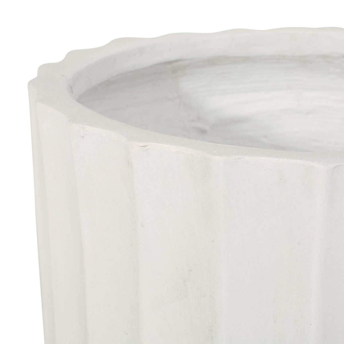 Antique White MGO Planter with Durable Magnesium Oxide Construction - 12.75" Cube