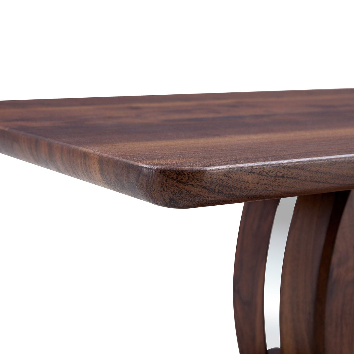 Modern Minimalist Rectangular Coffee Table with Walnut Grain Finish - Dark Brown