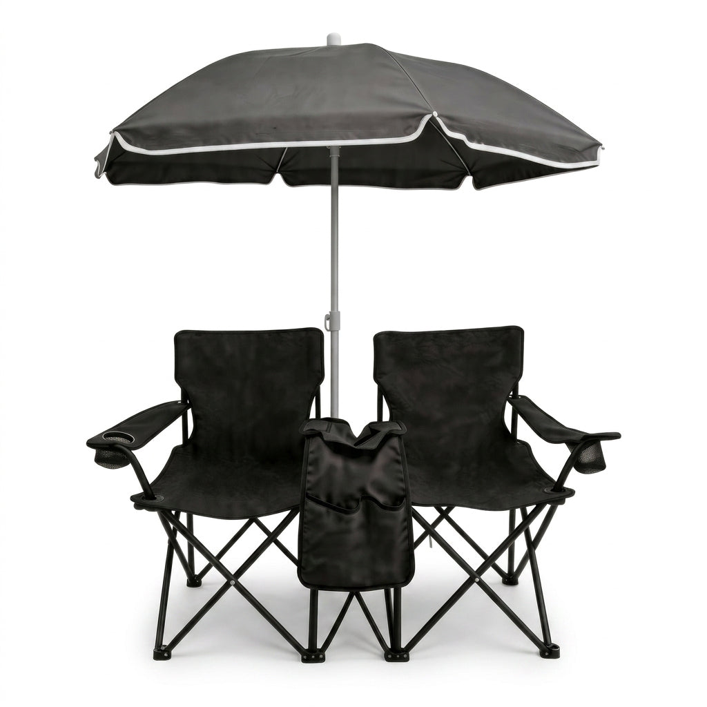 Portable Folding Picnic Chair Set with Umbrella