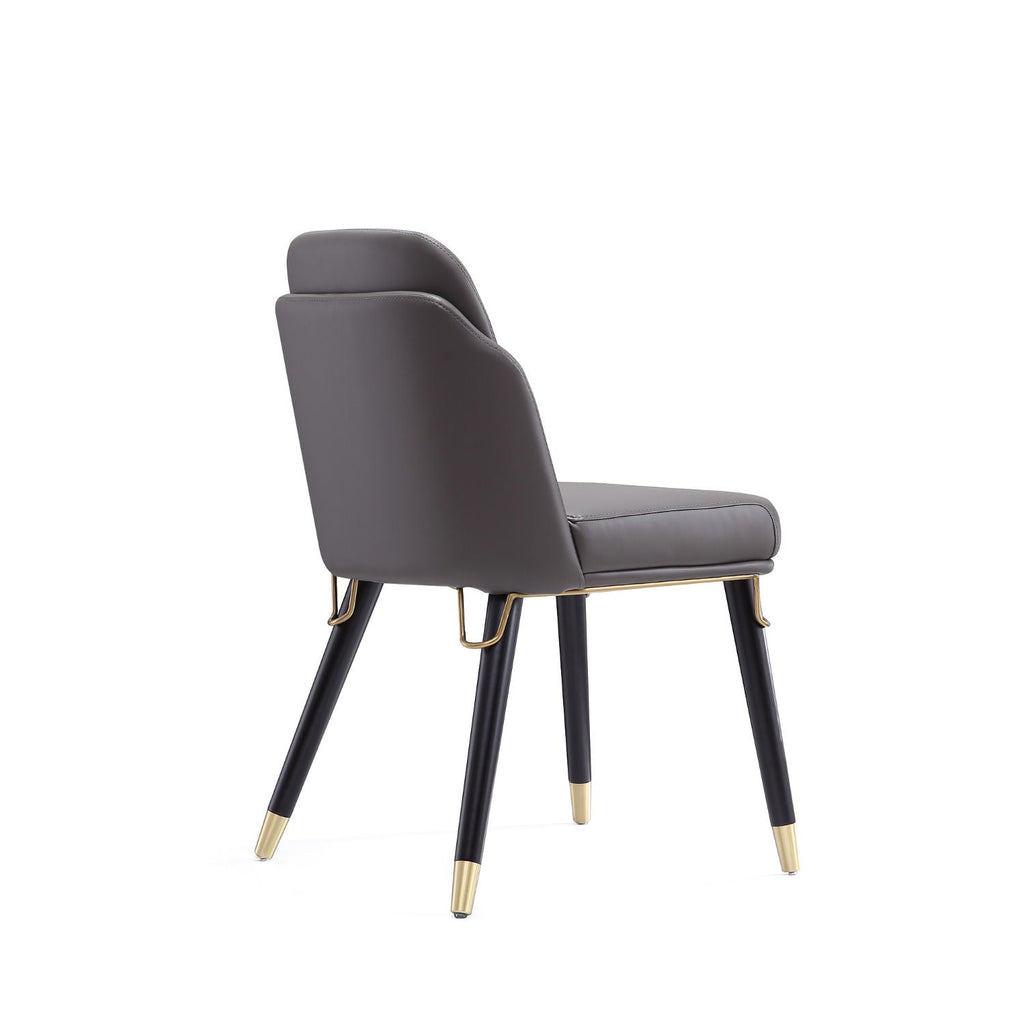 Estelle Dining Chair with Metal Accents – Dark Gray or Beige
