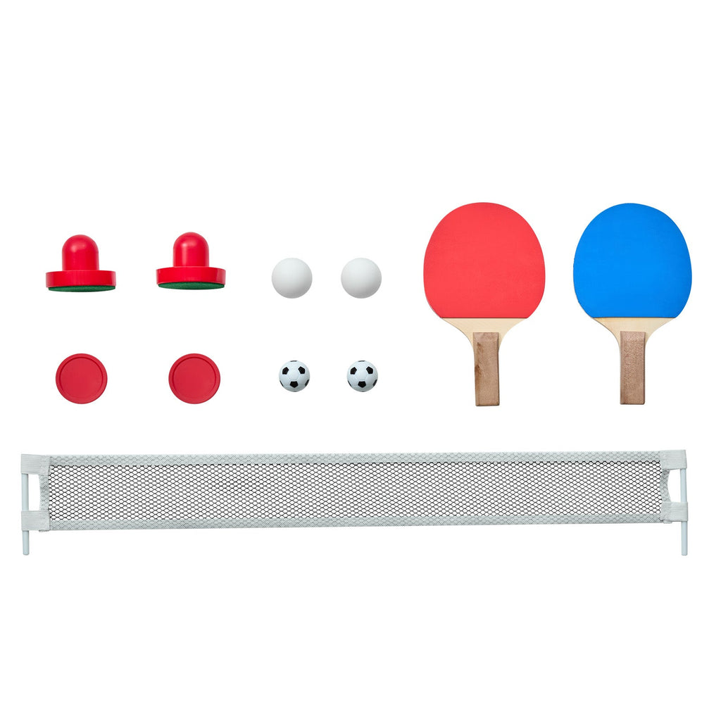54" 3-in-1 Air Hockey Table with Foosball and Ping Pong
