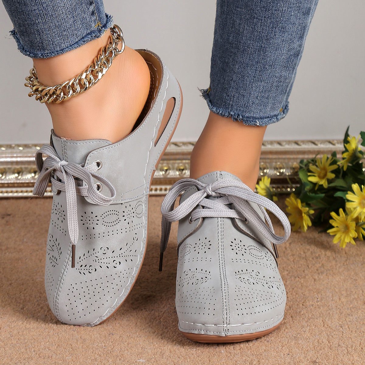 Women's Hollow Out Wedge Slippers
