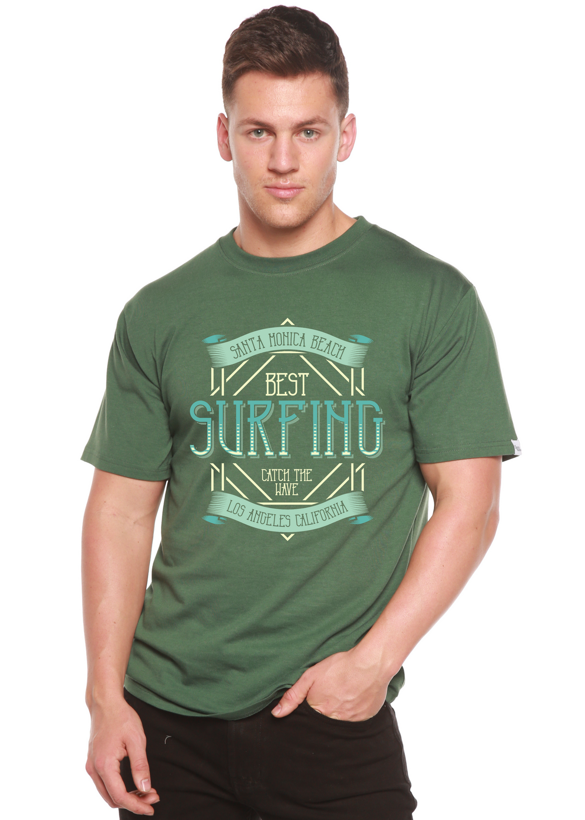 Best Surfing Men's Bamboo Viscose/Organic Cotton Short Sleeve Graphic T-Shirt