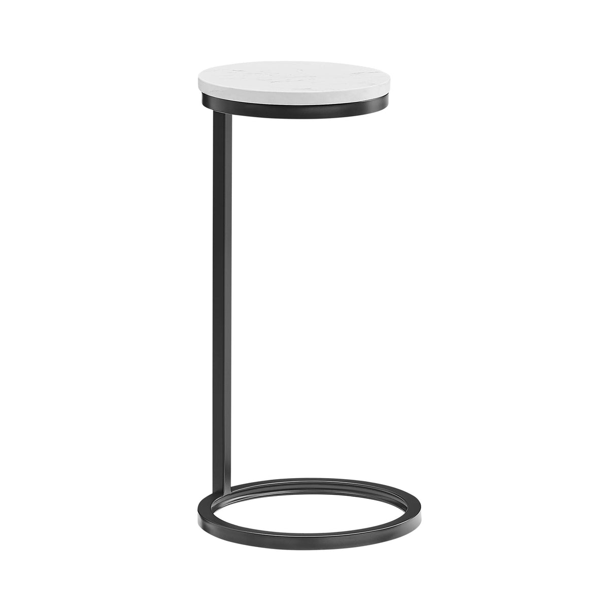 Cerro - Round Accent Table - Antique Bronze / White Marble