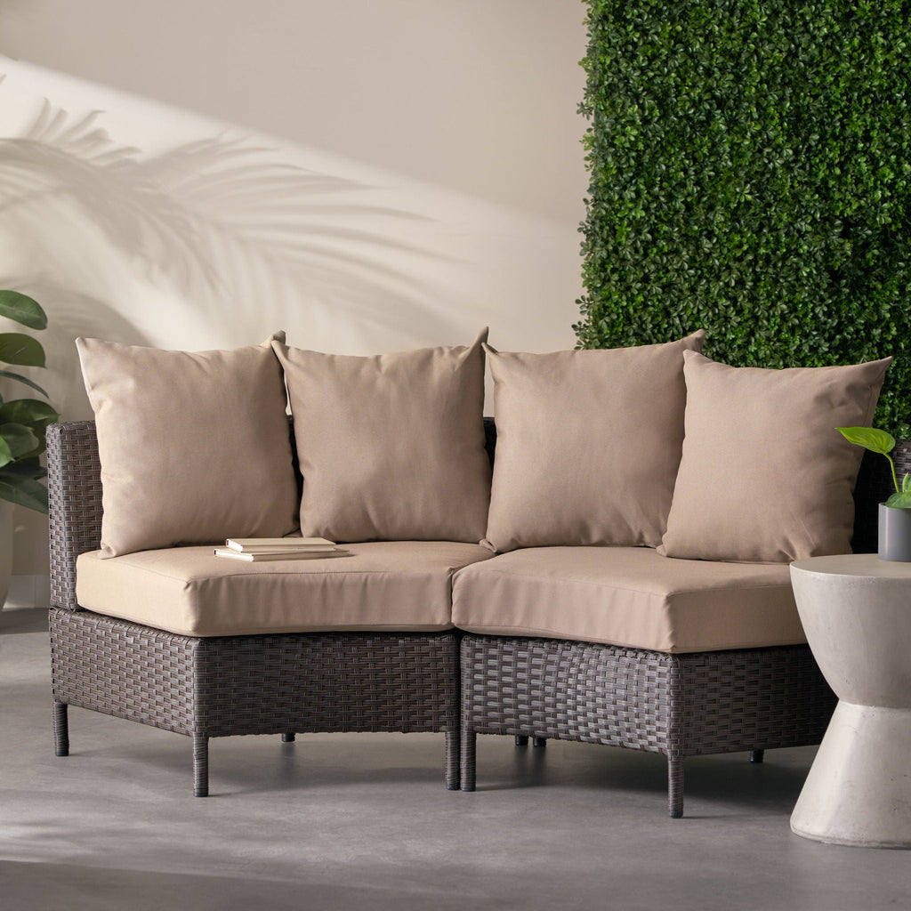 Pt Limon Modern Outdoor Single Sofa with Iron Frame – Pearl Silver or Light Brown