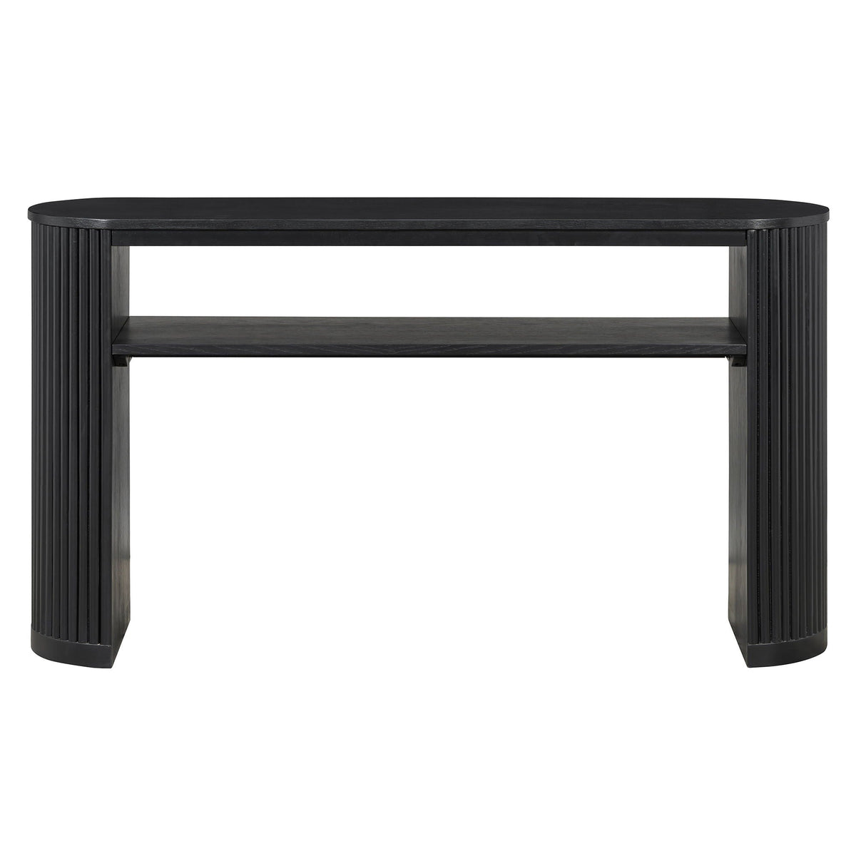 Console Table With Fluted Legs and Open Shelf - Available in Black, Light Brown, Dark Brown