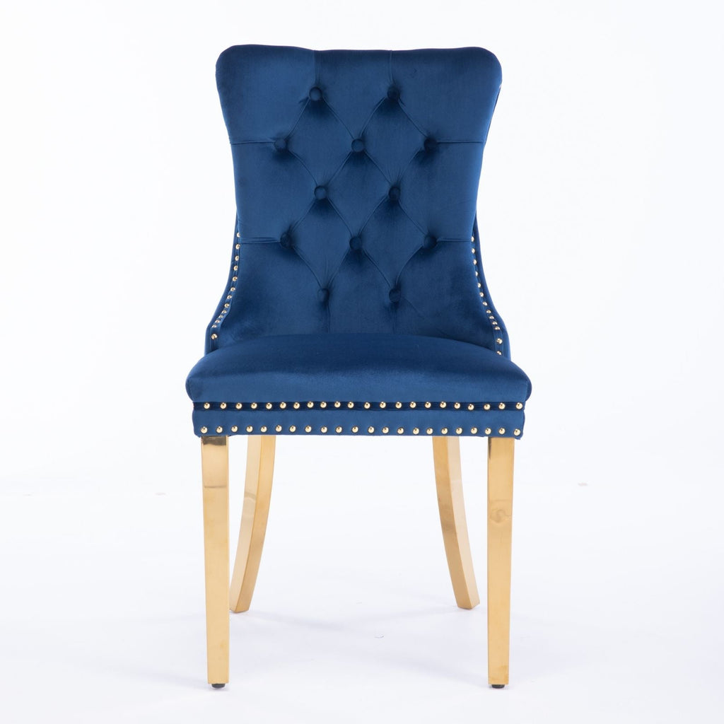Modern Tufted Dining Chair Set of 2 with Velvet Upholstery - Nikki Collection