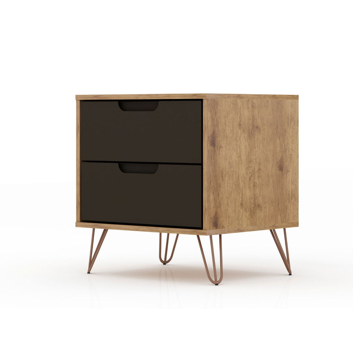 2 Drawer Nightstand with Durable Splayed Legs - Multiple Colors