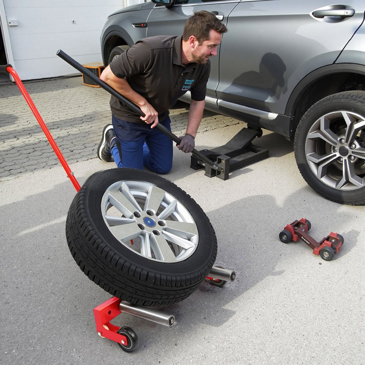 Heavy Duty Adjustable Wheel Dolly with 330 LBS Capacity - Iron