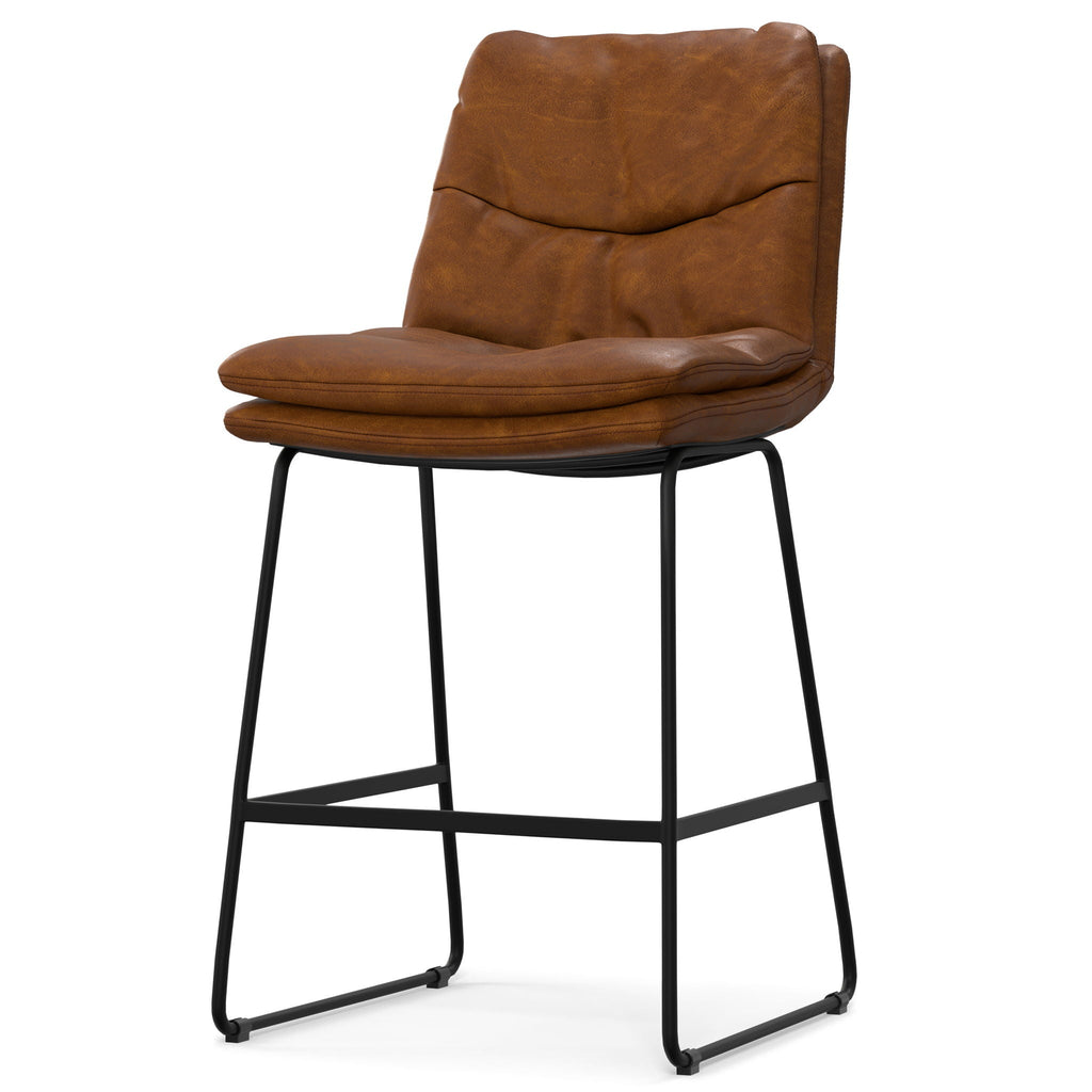 Counter Height Stool Set with Tufted Back and Padded Seat - Dark Gray or Light Brown