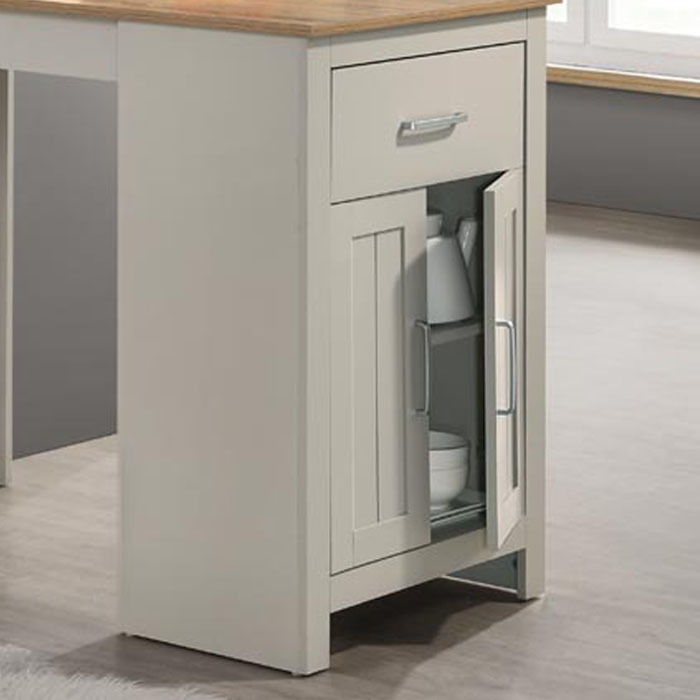 Small Space Counter Height Dining Table with Cabinet and Drawer Storage - Gray or Light Brown