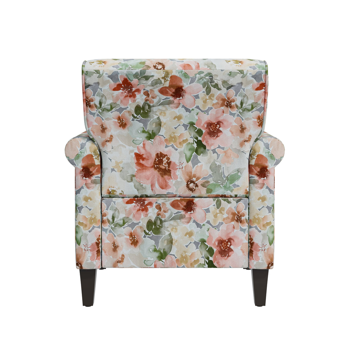 Floral Upholstery Accent Chair with Nailhead Trim - Green or Blue