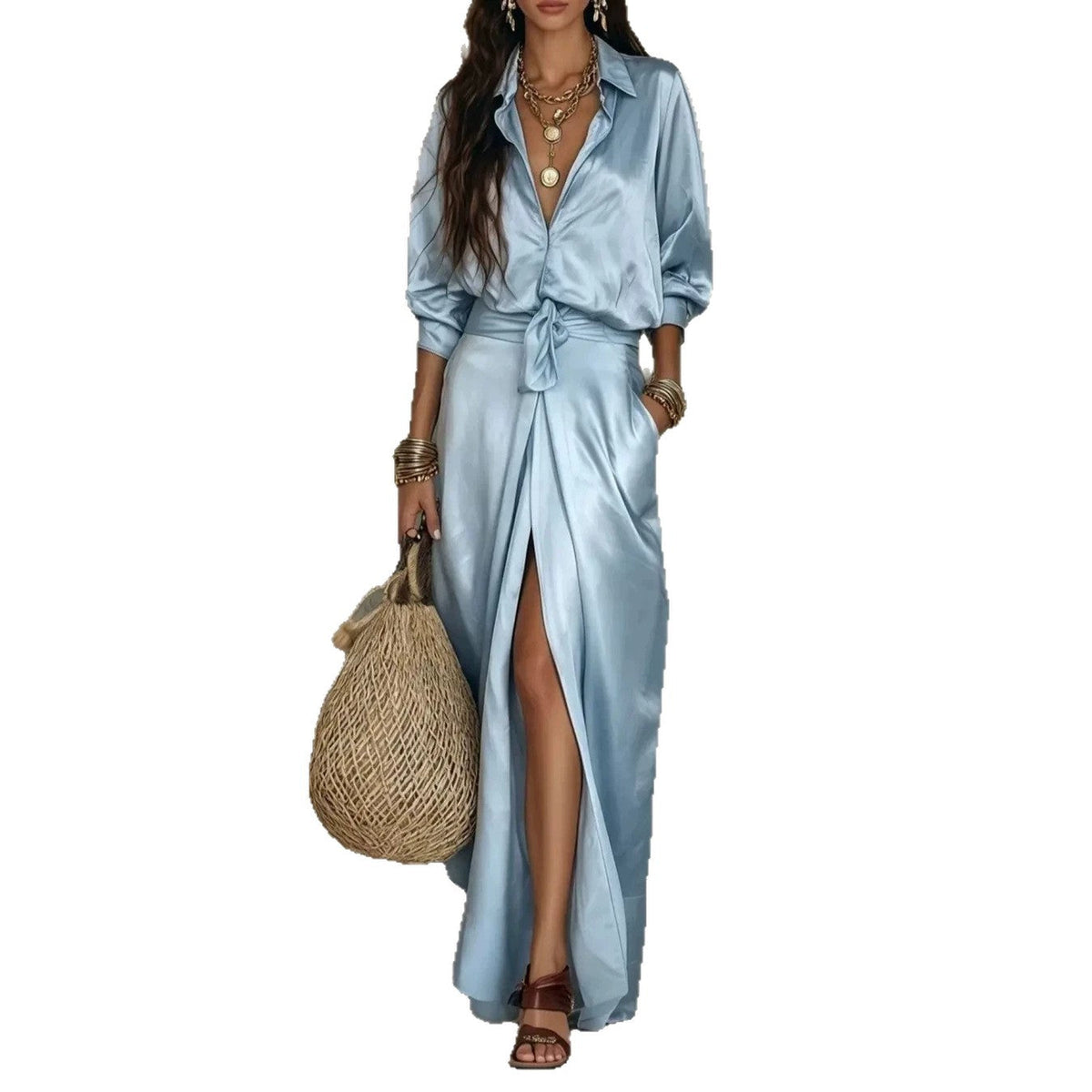 Casual Fashion Solid-color Skirt And Shirt Two-piece Set