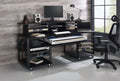 Music Desk with Multiple Storage and Cable Management - Black or Dark Brown