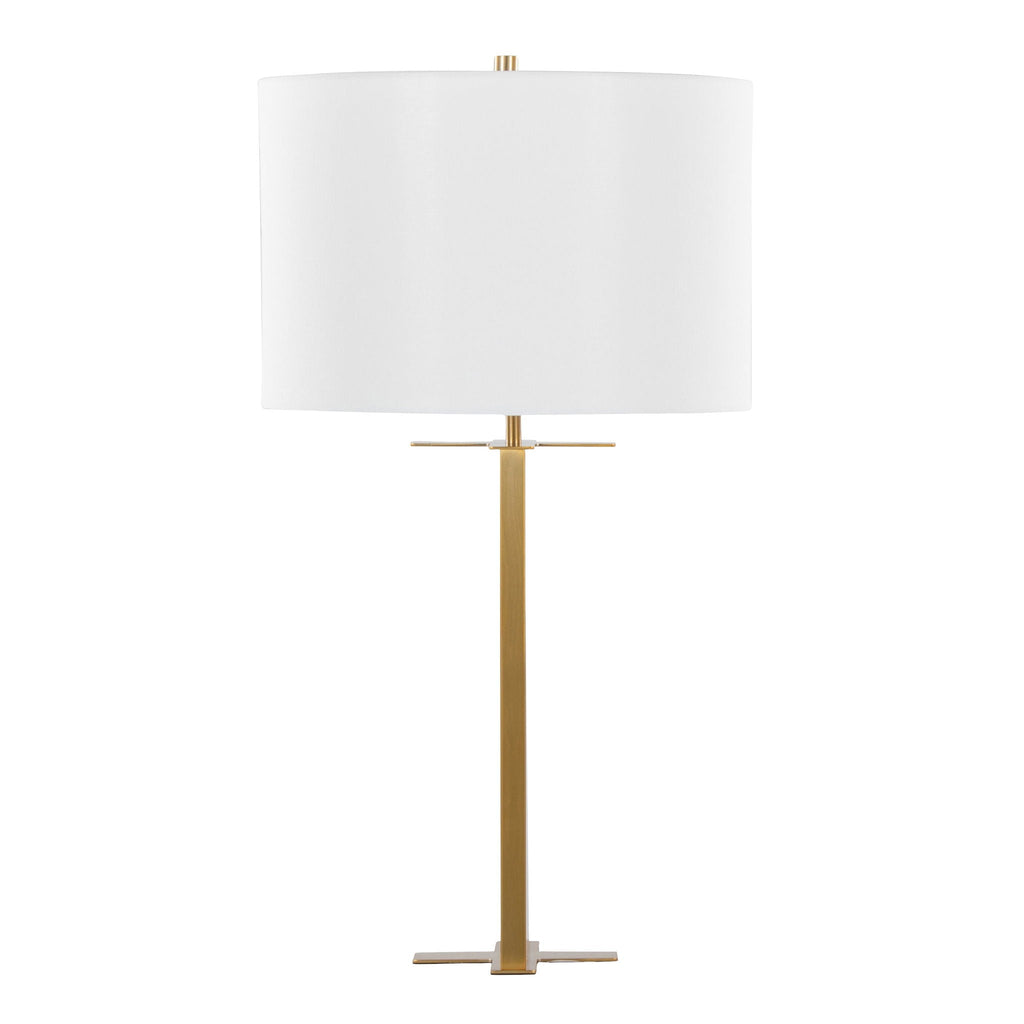 Cosmo Contemporary Table Lamp with Drum Shade - Black or Bronze