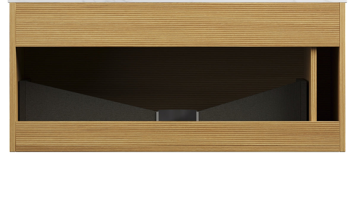 Nyah 36'' Wall-Mounted Bathroom Cabinet with Soft-Close Drawer - Light Woodgrain