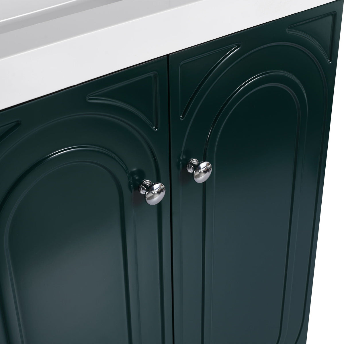 Modern Freestanding Bathroom Vanity with Soft Close Cabinet Doors - Pearl Silver, White, or Dark Green