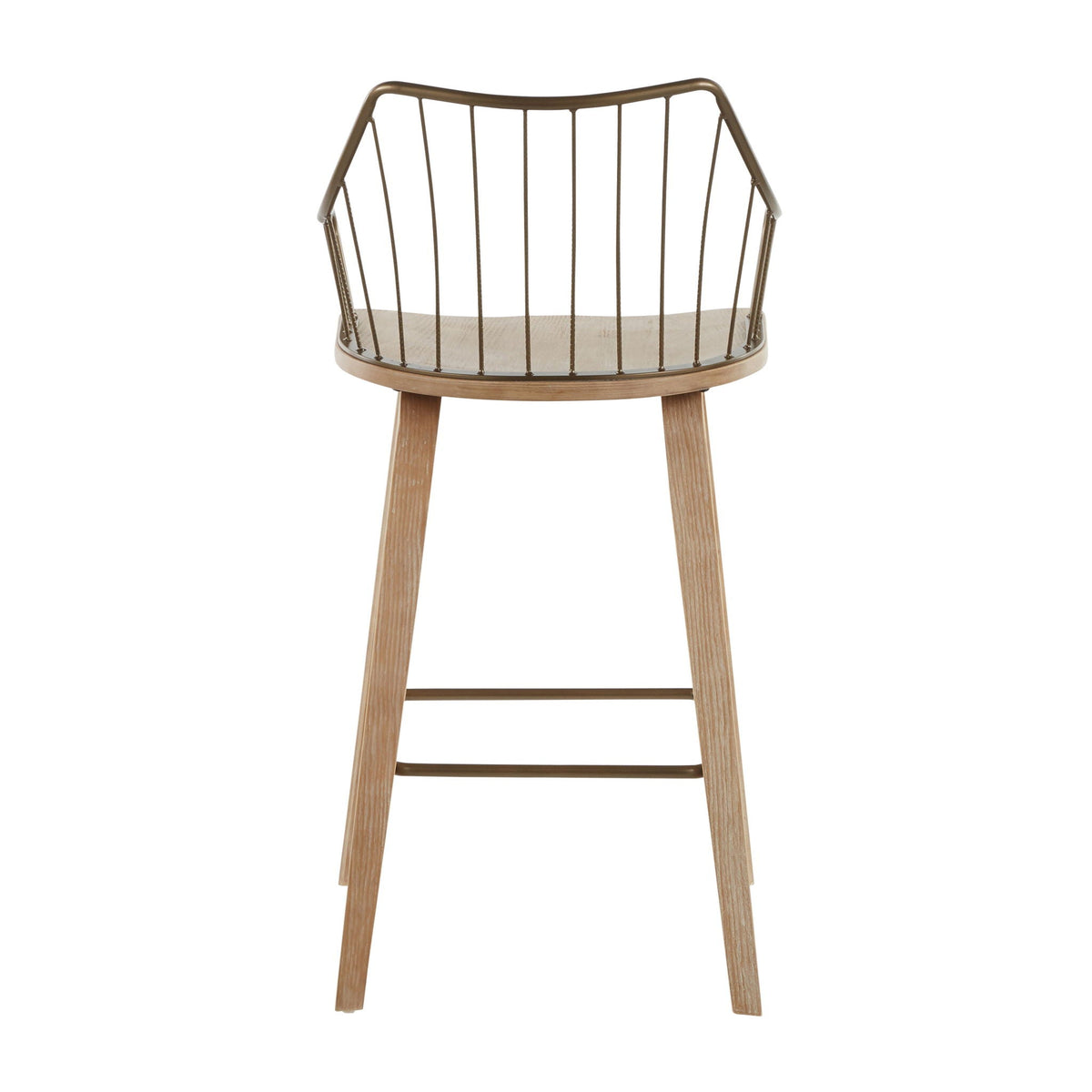 Farmhouse Counter Stool with Metal Spindle Back - Beige or Black