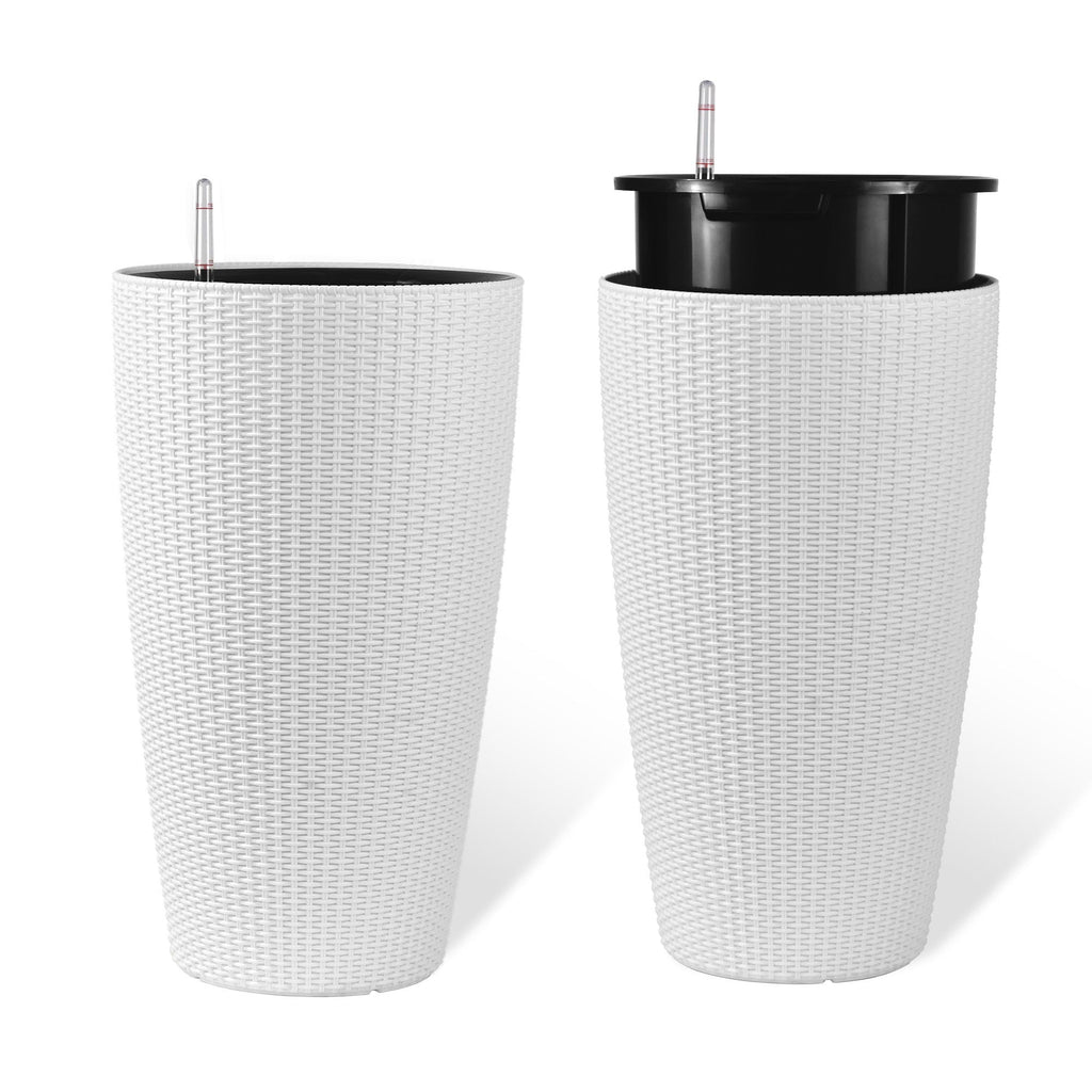Tall Planters Set With Water Level Monitor And Auto Watering