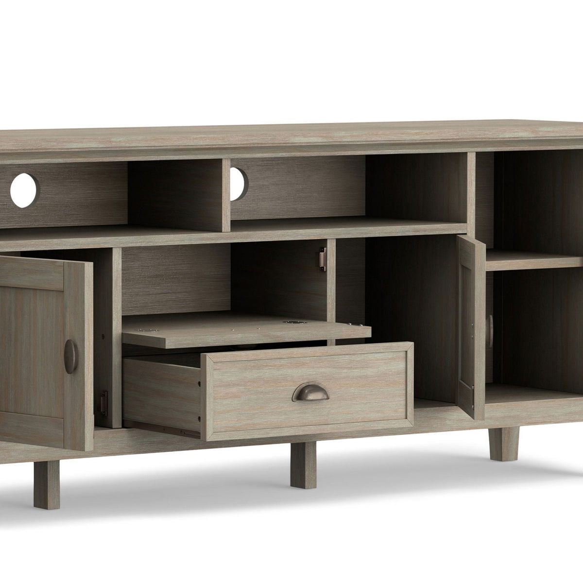 Handcrafted TV Media Stand with Adjustable Shelves - Multiple Colors