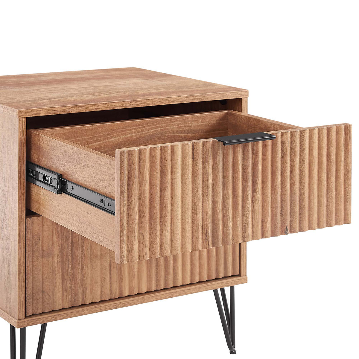 Dumbo Nightstand with 2 Drawers and Fluted Fronts – Multiple Colors