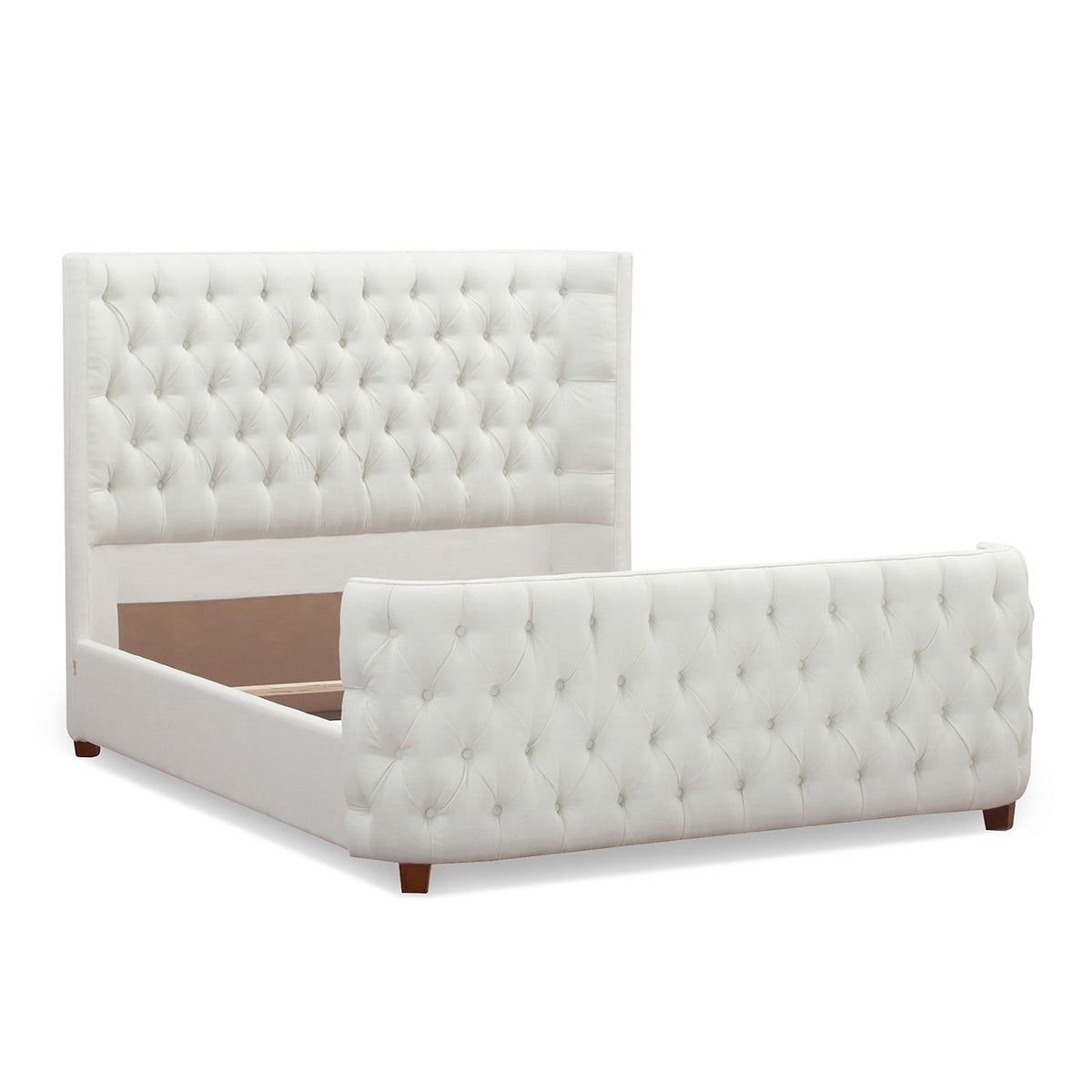 Tufted Panel Bed with Wingback Headboard and Footboard - Multiple Colors