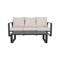 3 Person Sofa With Rectangular Coffee Table, Cushions Tino Tino - Beige