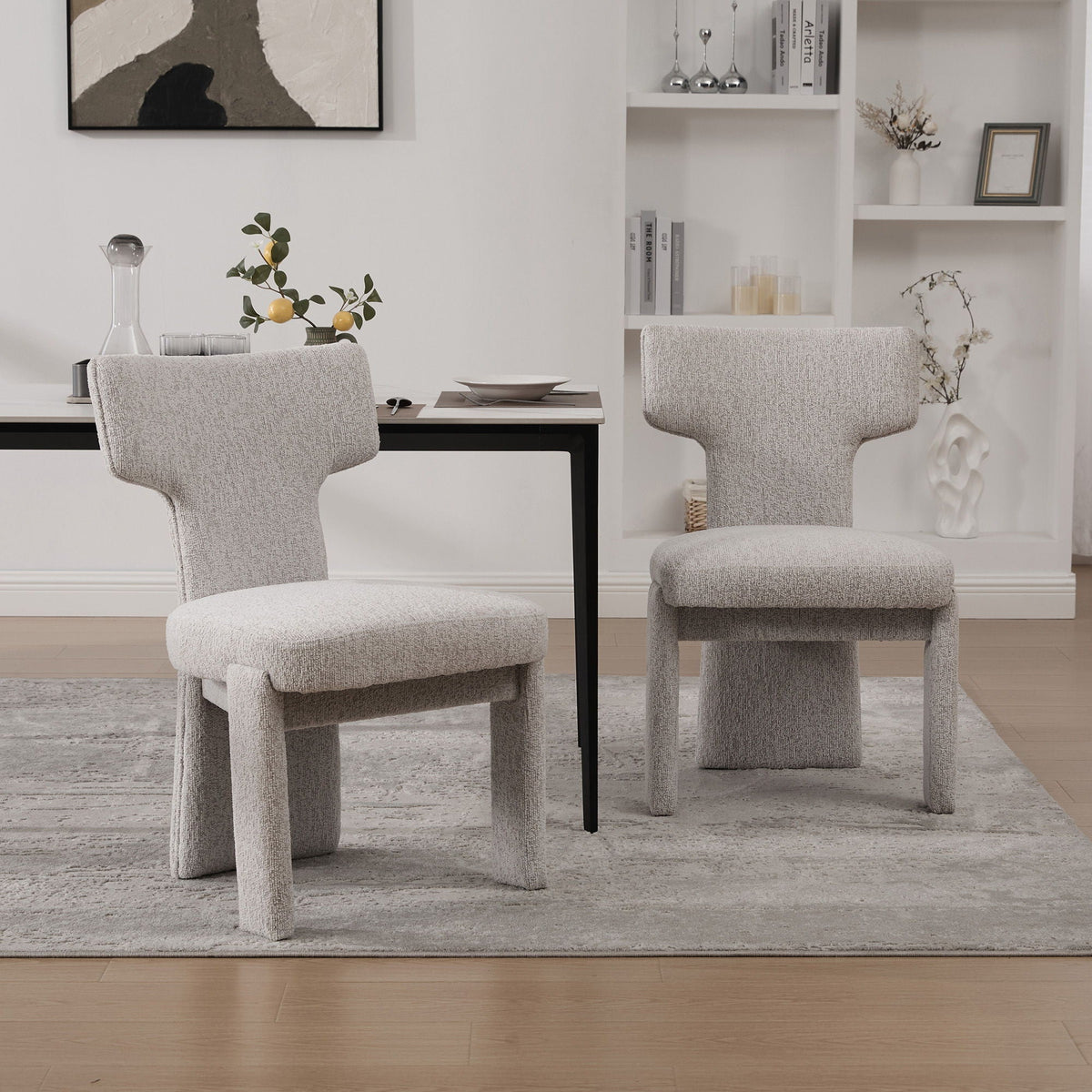 Armless Curved Back Accent Chairs