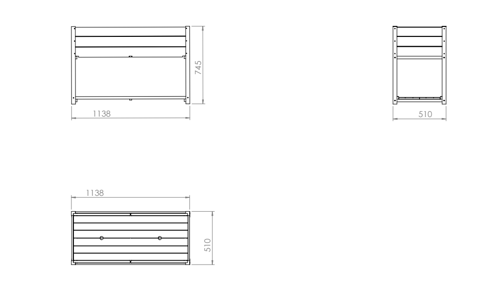 Solid Wood Raised Garden Bed with Iron Frame - Natural Wood
