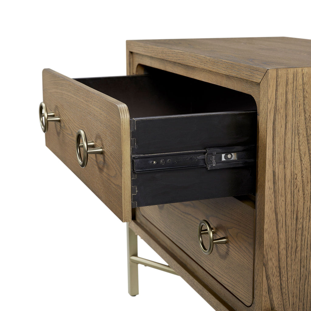 2 Drawer Nightstand With USB - Latte