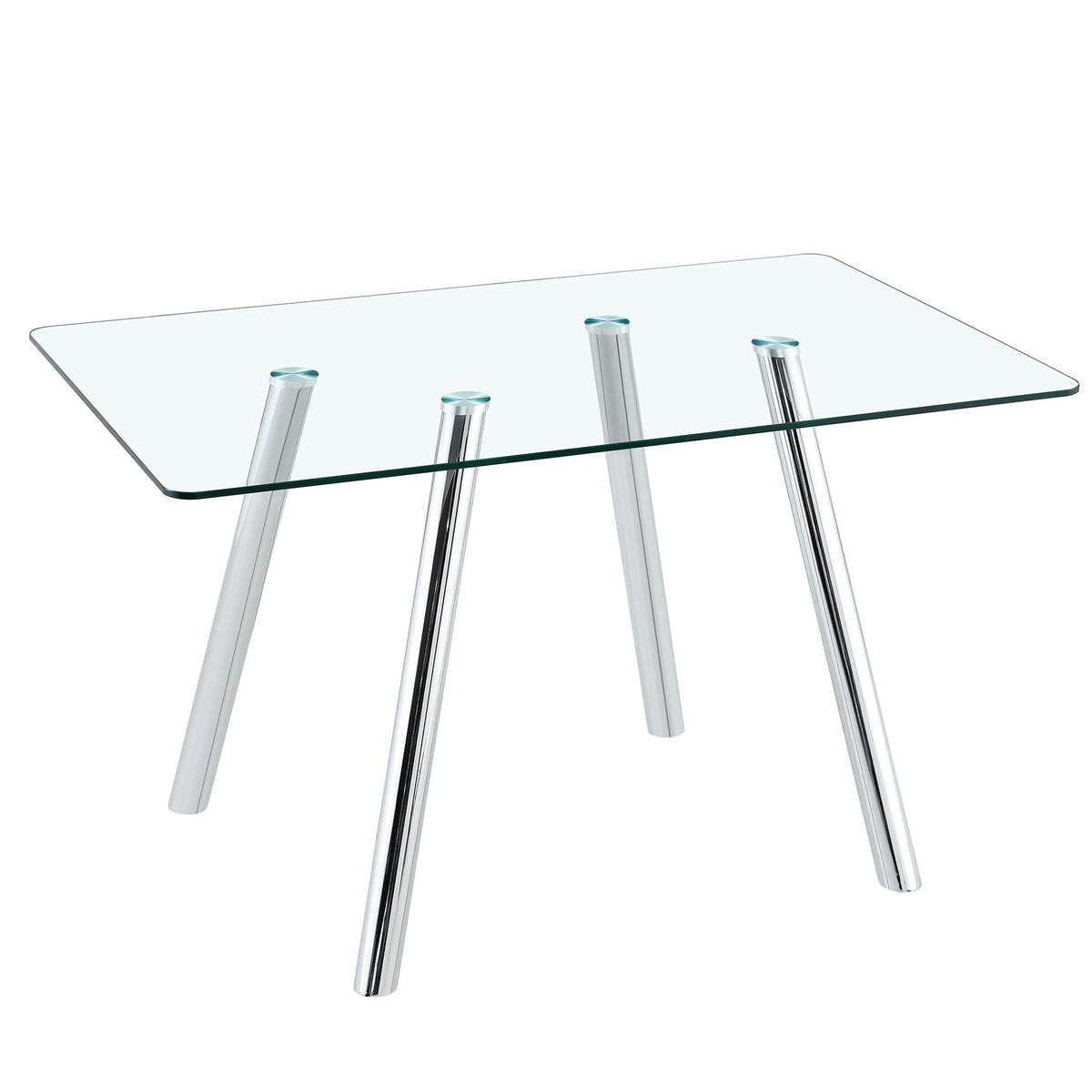 Dining Table with Transparent Tempered Glass Surface – Pearl Silver or Gold