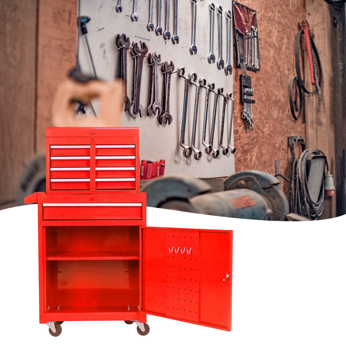 High Capacity Rolling Tool Chest With Wheels And Drawers, Storage Cabinet