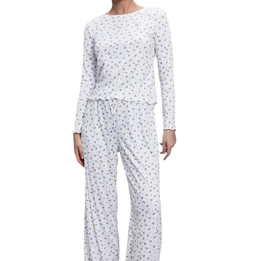 Womens Long-sleeve Top And Pants Set
