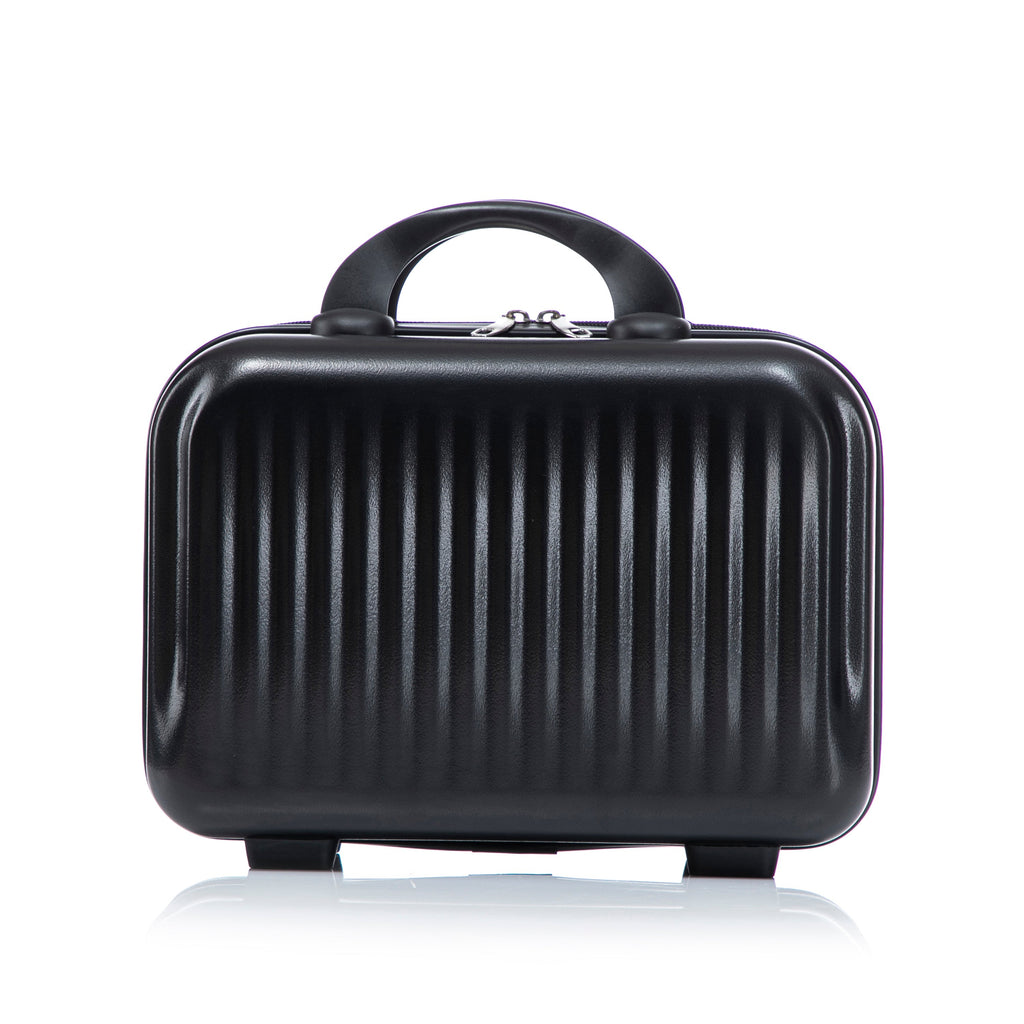 ABS Spinner Wheel Luggage Set with Cosmetic Case - Black