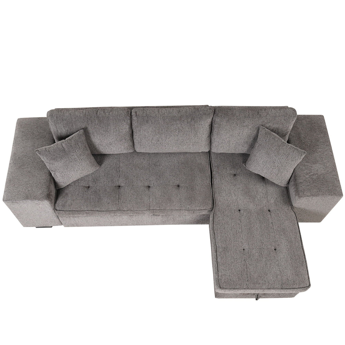 Reversible L-Shape Sleeper Sectional Sofa with Storage Chaise and 2 Stools - Multiple Colors