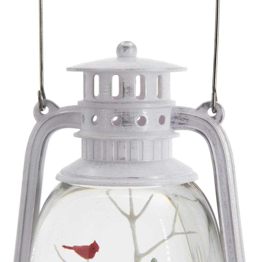 Christmas Lantern with Snowman & Tree LED and Water Spinning - White / Multi