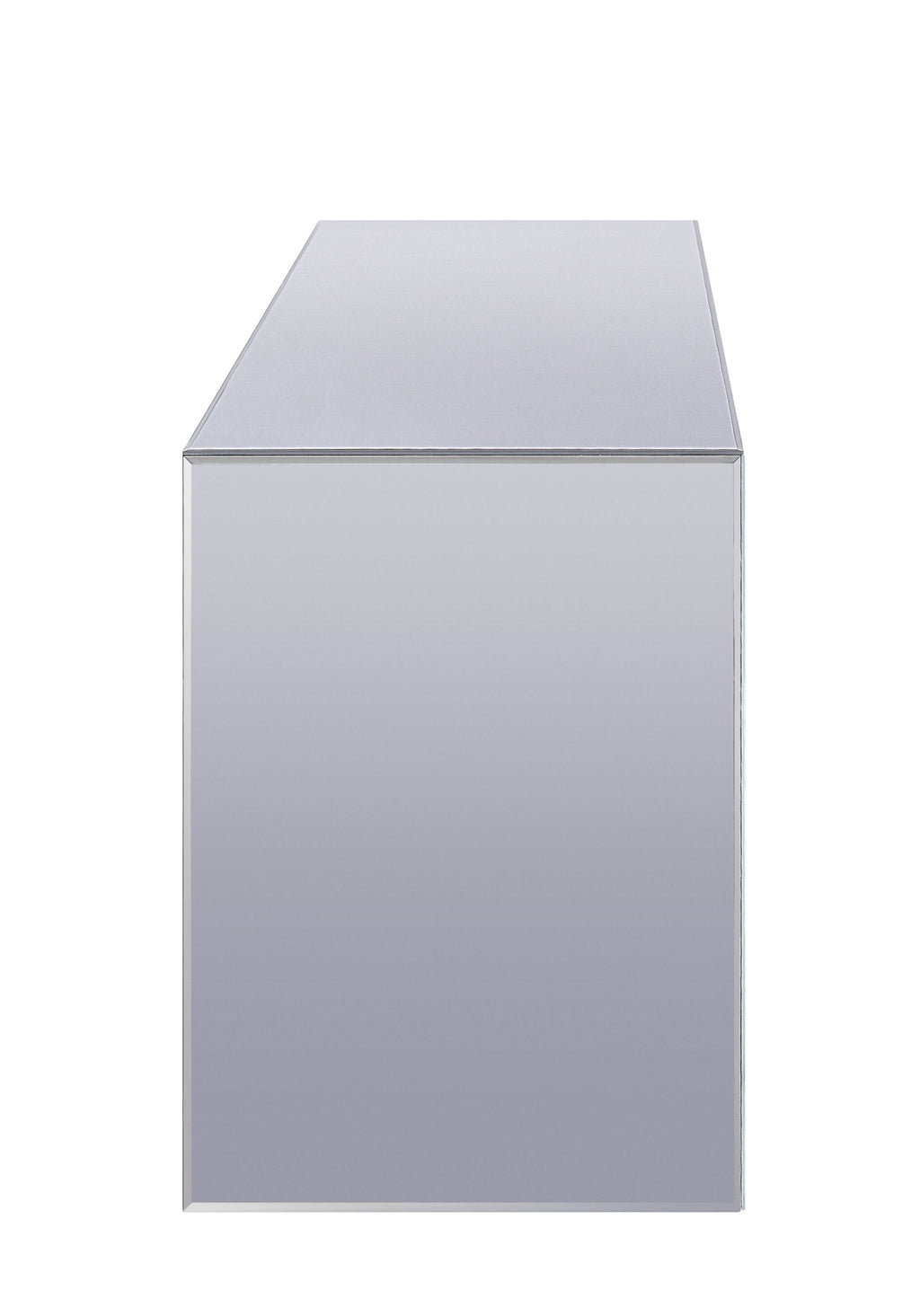 Mirrored TV Stand with Faux Diamonds and Storage - Silver