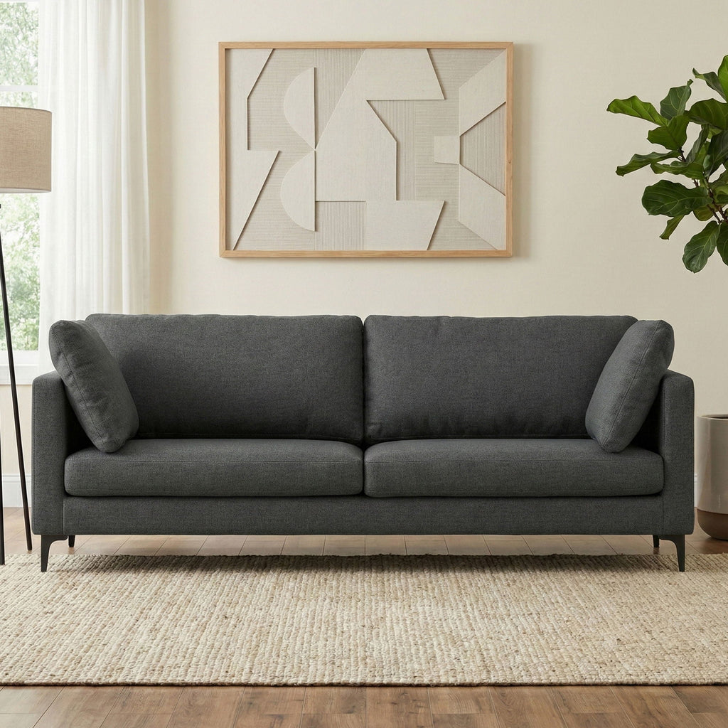 Mid Century Upholstered Sofa with Water-Repellent Fabric - Multiple Colors