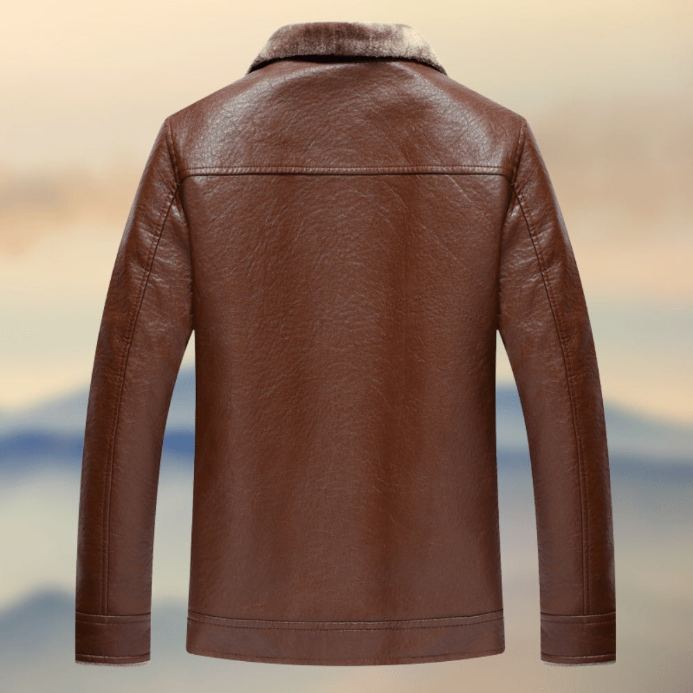 Winter New Plush And Thickened Pu Fur Father's Clothes