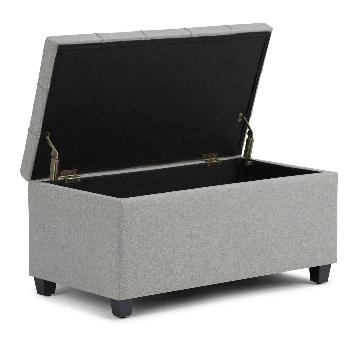 Upholstered Storage Ottoman Bench with Safety Hinge - Multiple Colors