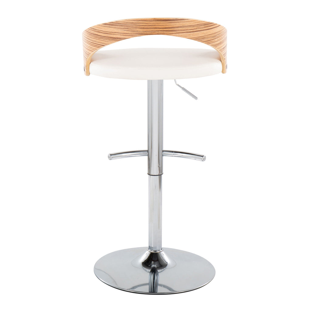 Grotto - Contemporary, Adjustable Barstool With Swivel With Rounded T Footrest (Set of 2)